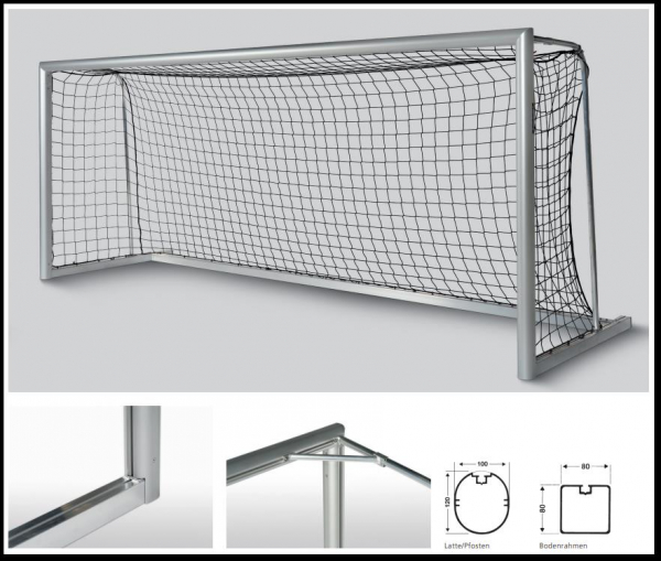 Jugendfussballtore mit verschweißten Gehrungen 1 Paar 5x2m Tortiefe 0,8/1-1,5m Art.H119